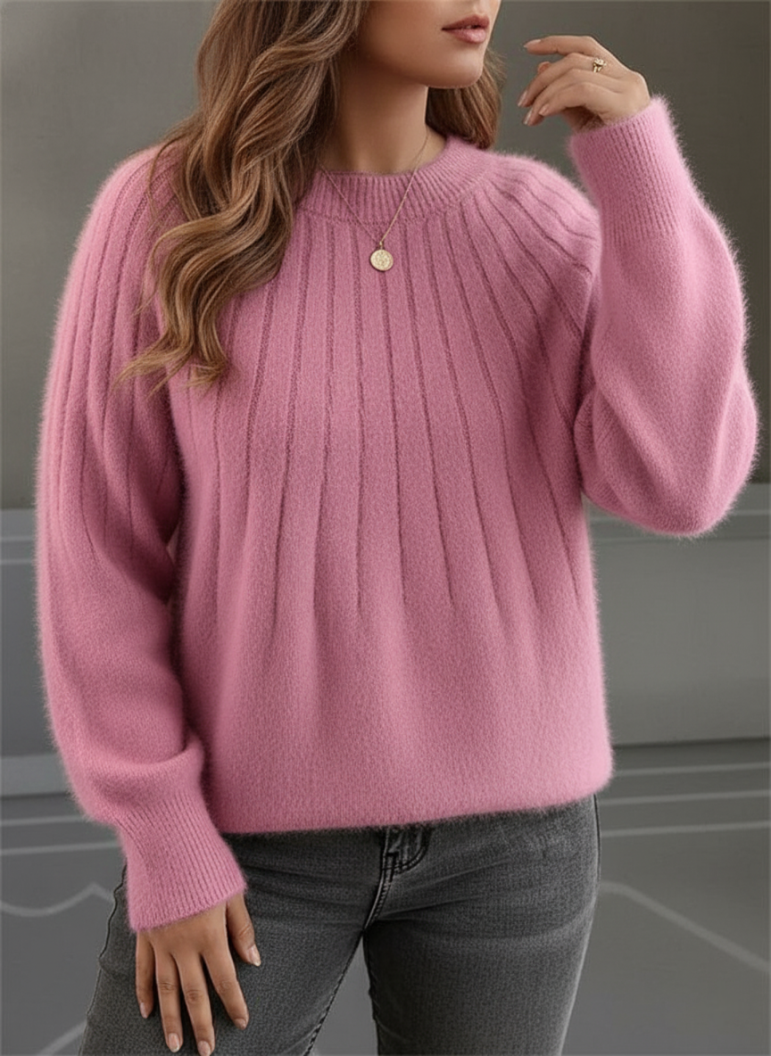 Ribbed Knit Jumper with a Relaxed, Curve-Friendly Fit