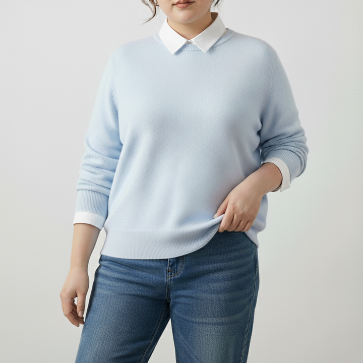 Classic Round-Neck Knit Jumper - Plus Size Options