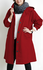 Women's Plus Size Hooded Trench Coat