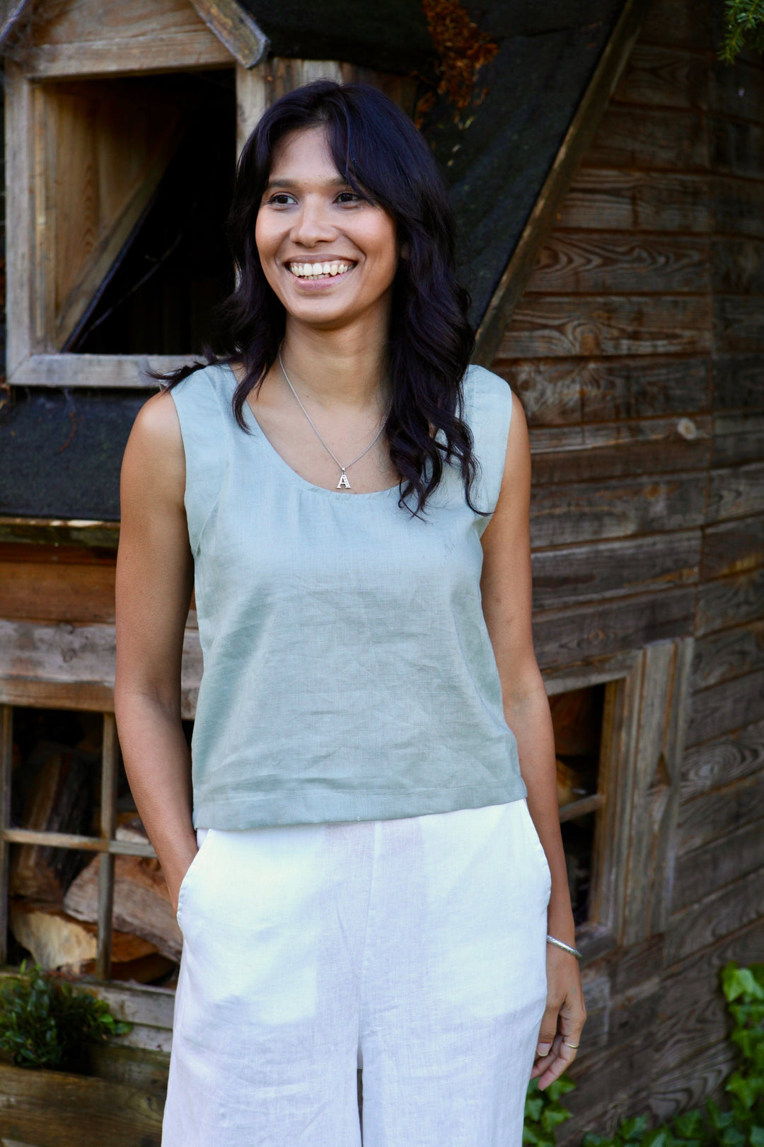 Gracie Linen Top | Sleeveless Linen Top — gallery