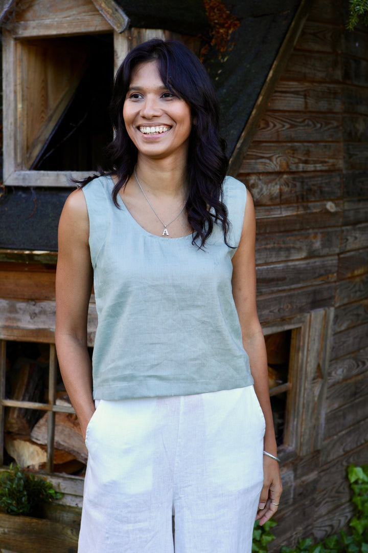 Gracie Linen Top | Sleeveless Linen Top — gallery