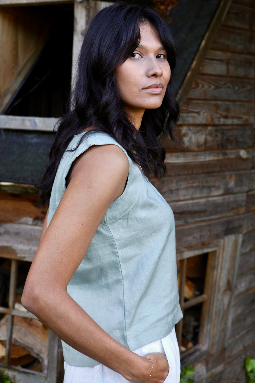 Gracie Linen Top for Women - gallery
