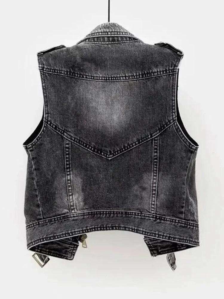 Denim Gilet - Classic Sleeveless Layer for Women