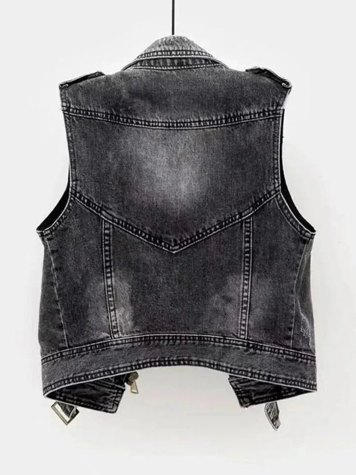 Denim Gilet - Classic Sleeveless Layer for Women
