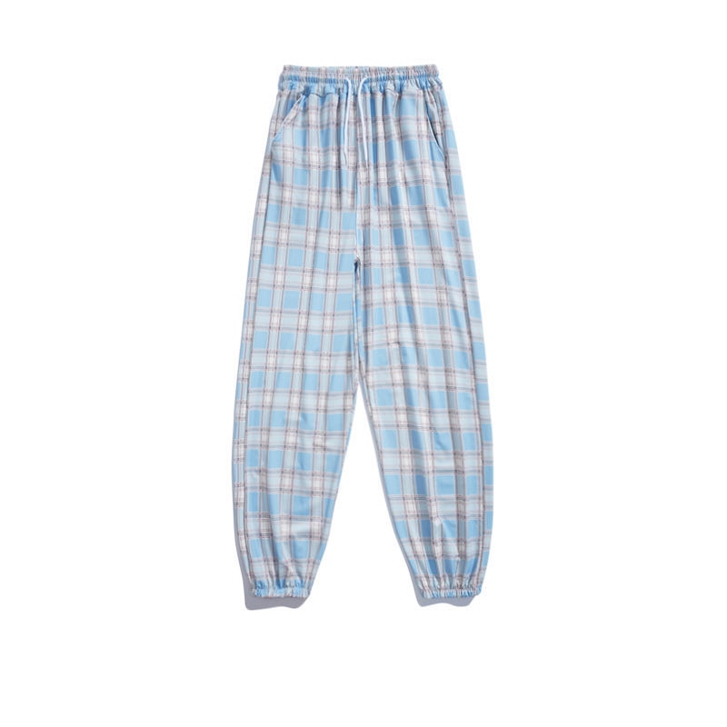 Pants New Bunch of Feet Fashion Loose Black Plaid Summer Harajuku Students - gallery