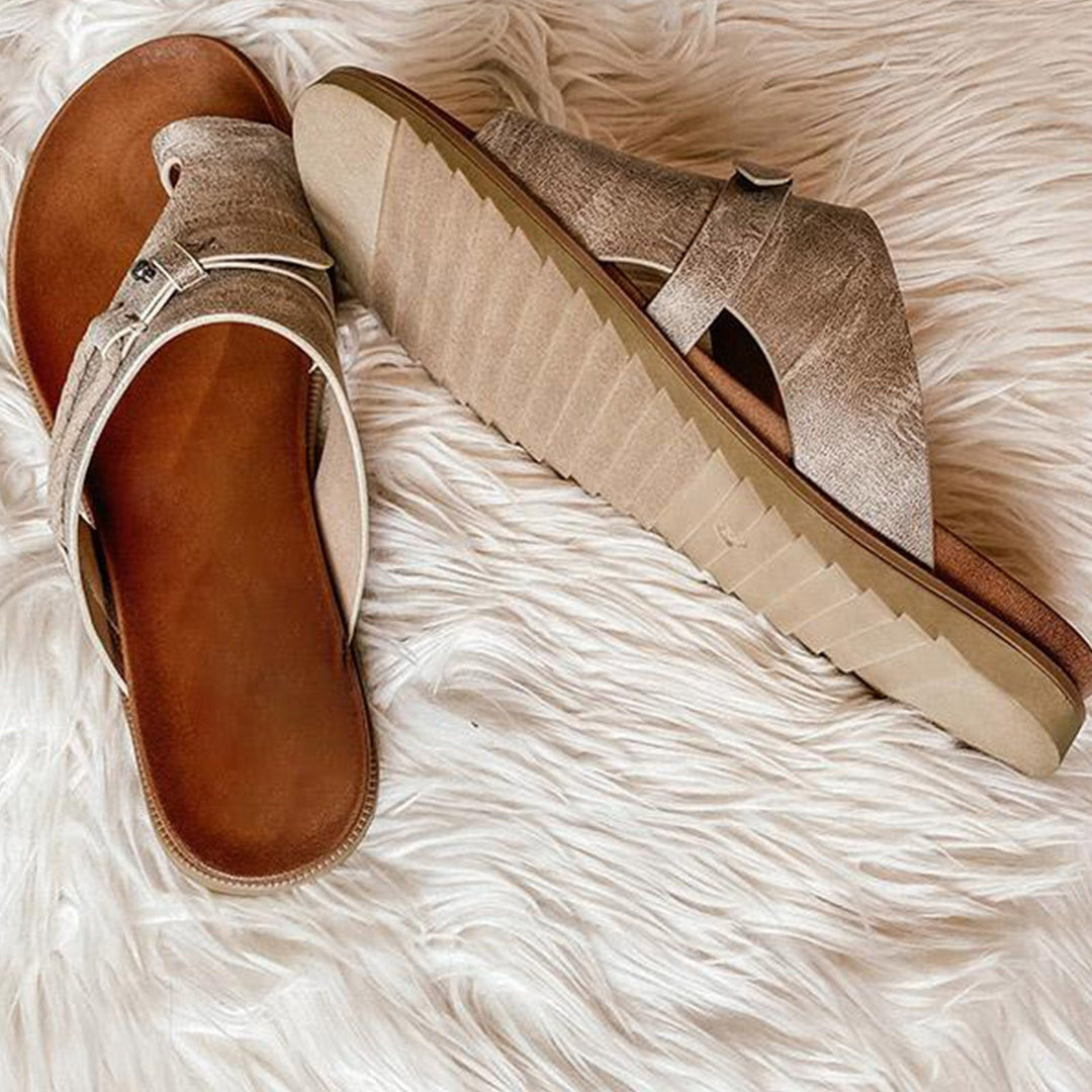 Vintage Beach Open-Toe Platform Sandals for Women - gallery