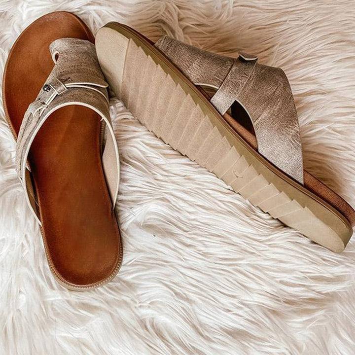Vintage Beach Open-Toe Platform Sandals for Women - gallery