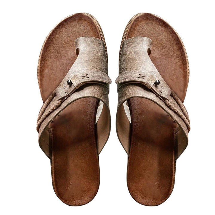 Vintage Beach Open-Toe Platform Sandals for Women - Gray