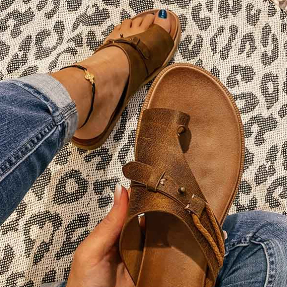 Vintage Beach Open-Toe Platform Sandals for Women - gallery