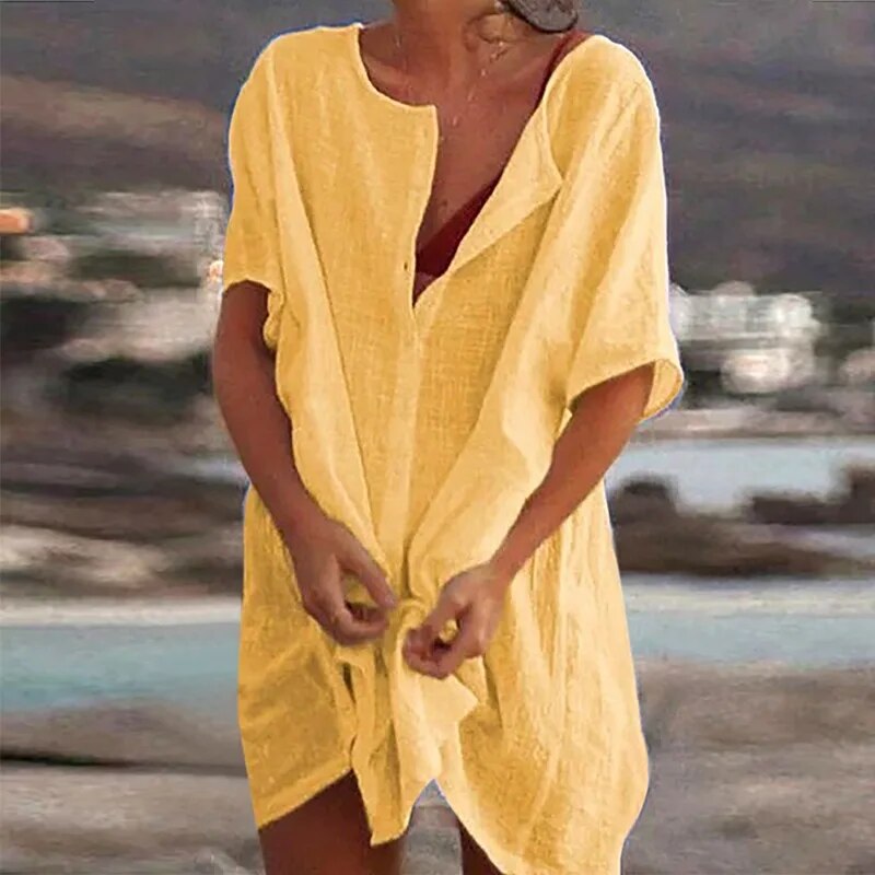 Kayla Wide-Flared Cotton Dress for Easy Summer Wear