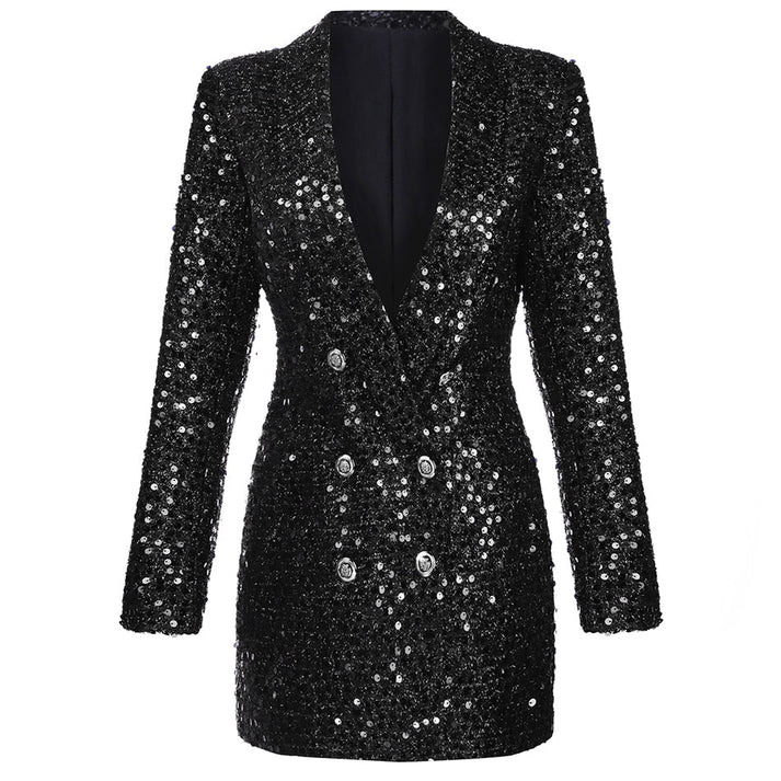 Glitter Blazer Dress in a Slim Tailored Silhouette