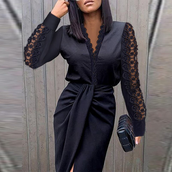 Long-Sleeve Cocktail Dress for Women - Evening Gown