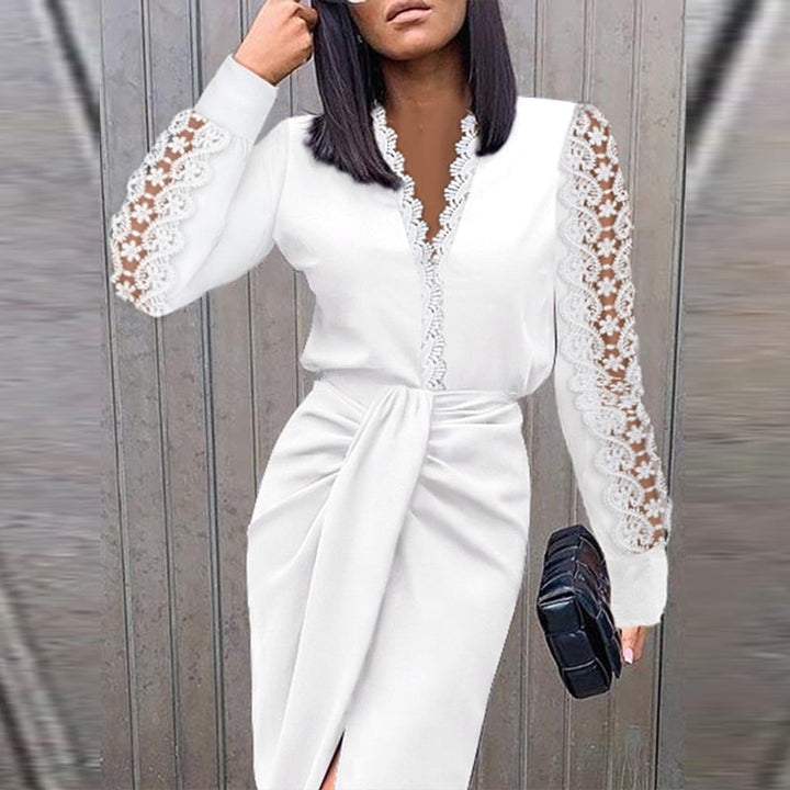 Long-Sleeve Cocktail Dress for Women - Evening Gown
