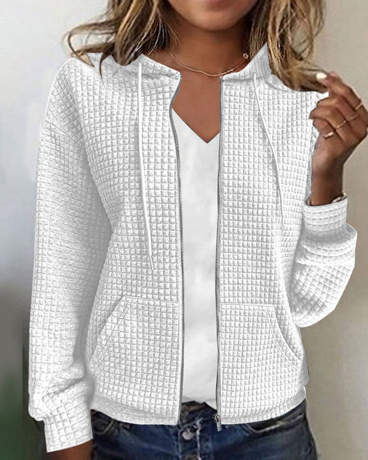 Women's Hooded Zip-Up Cardigan for Layering in Autumn