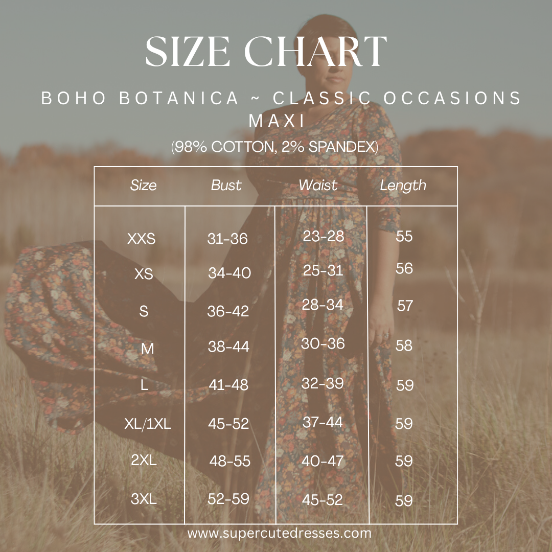 Boho Botanica ~ Classic Occasions Maxi — gallery