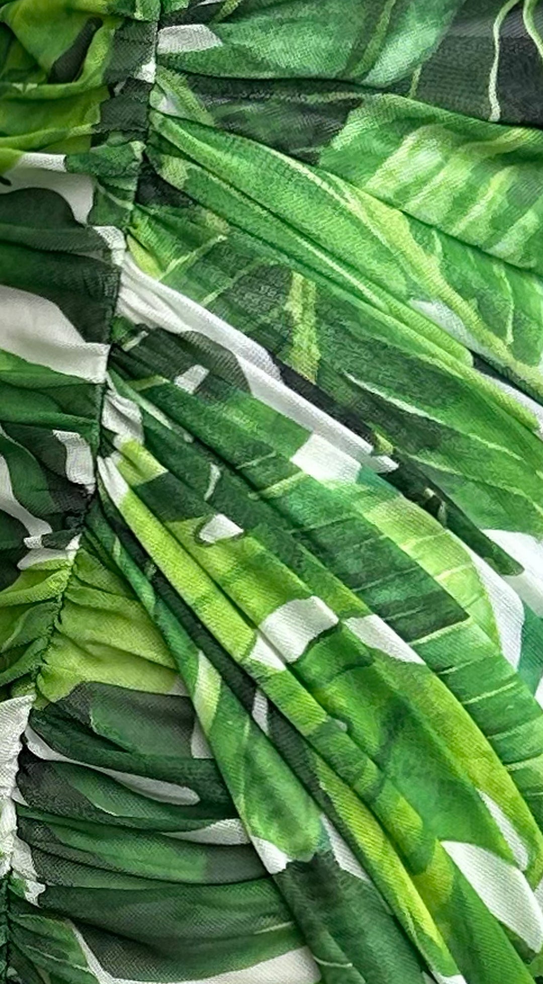 Costa Aluna Mesh Tropical Print Midi Dress - Green — gallery