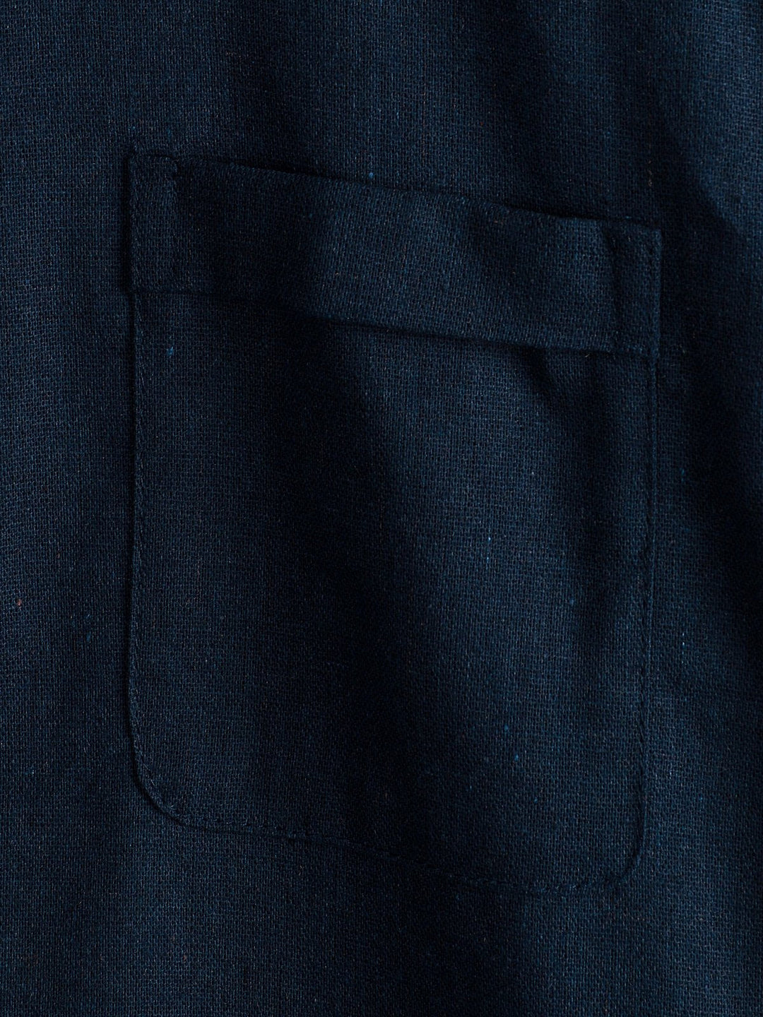 Solid Stand Collar Half-Button Linen Cotton Shirt for Men - color_variant