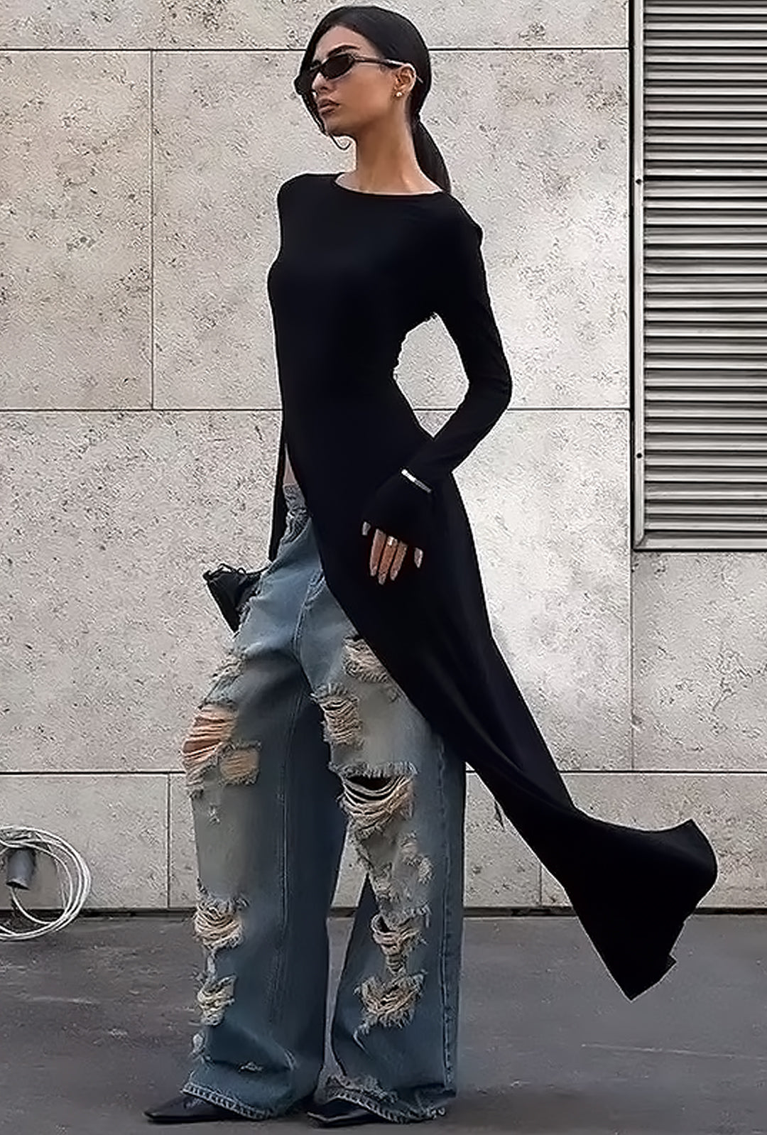 Lorrey - Deep Side Slit Maxi Dress Top for Women - gallery