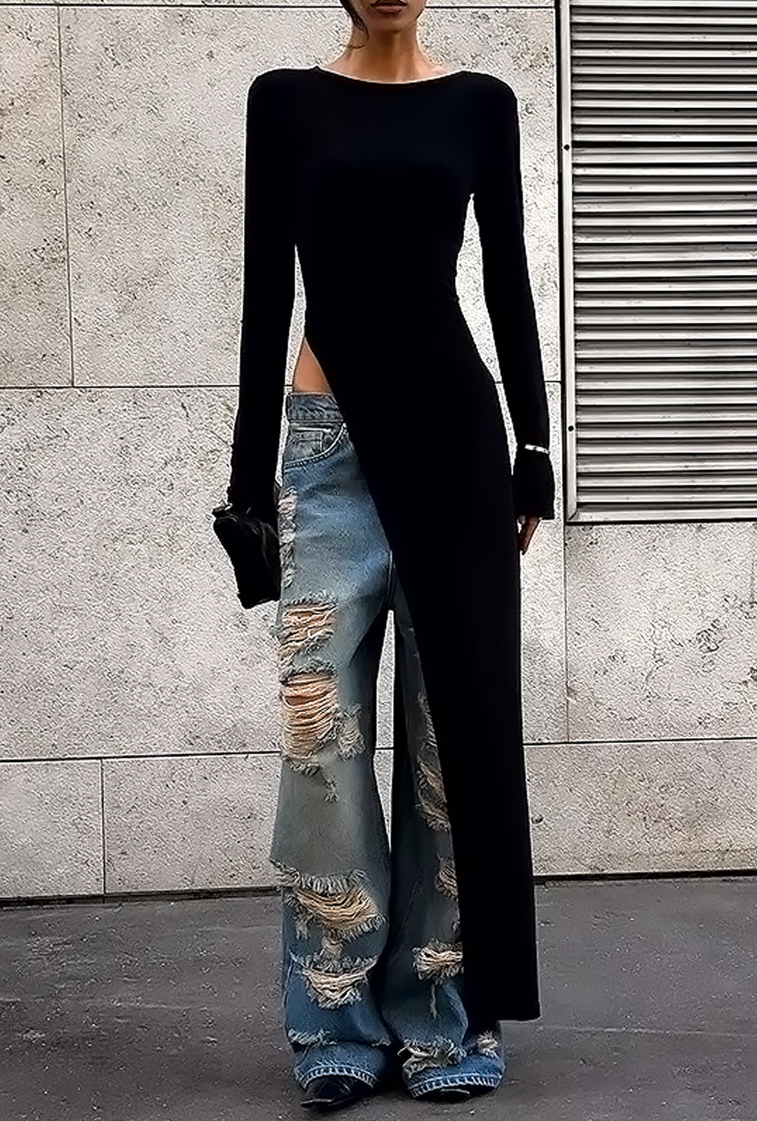 Lorrey - Deep Side Slit Maxi Dress Top for Women - gallery