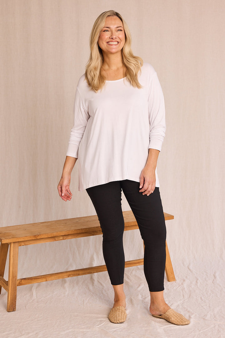 Long Sleeve Swing Tee in White T-Shirt for Women - gallery