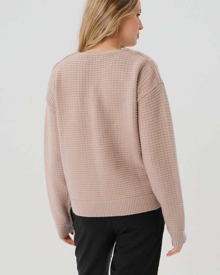 Button-Shoulder Maternity & Nursing Sweater w/Thumbhole Feature — gallery