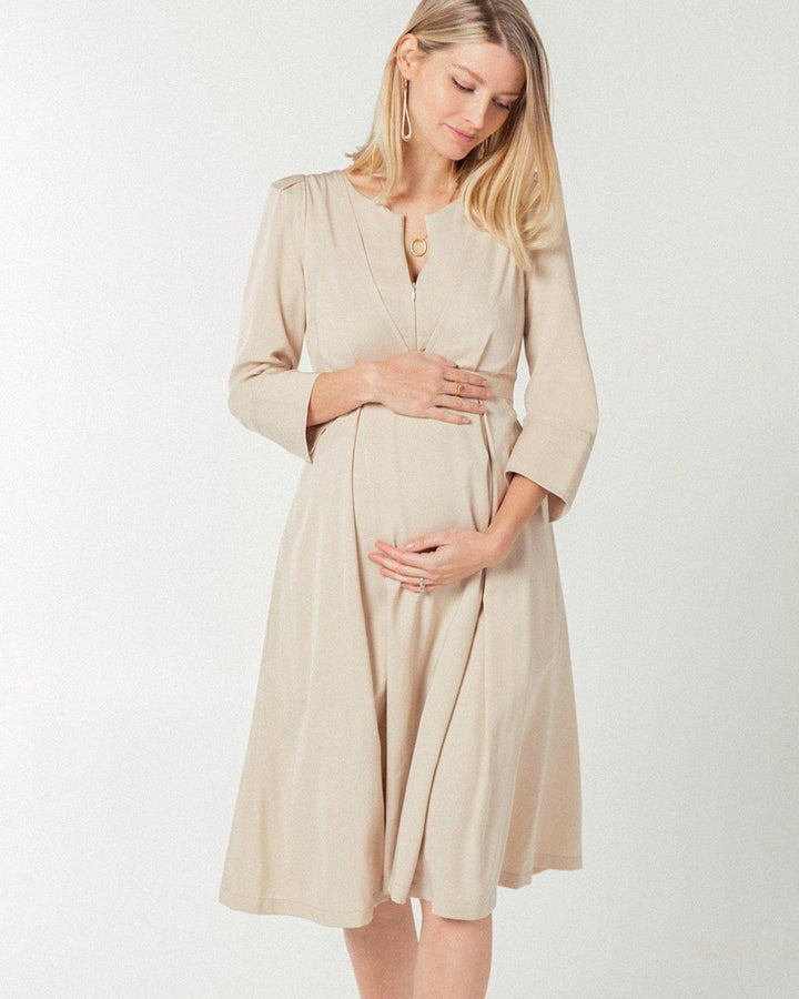 Sarah Empire Maternity & Nursing Dress in TENCEL (Regular & Petite) — gallery