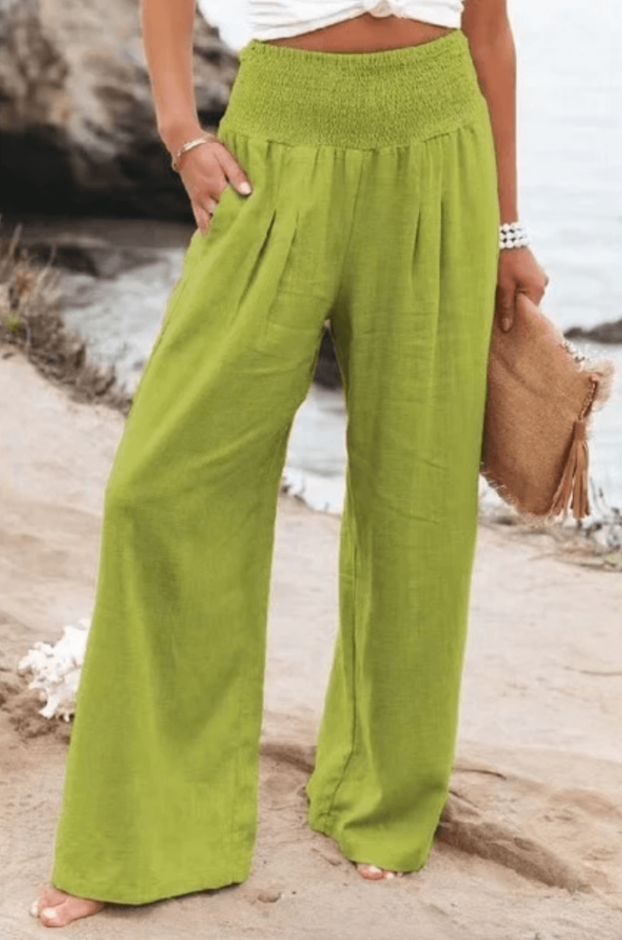 High-Waisted Stretch Palazzo Trousers for Women