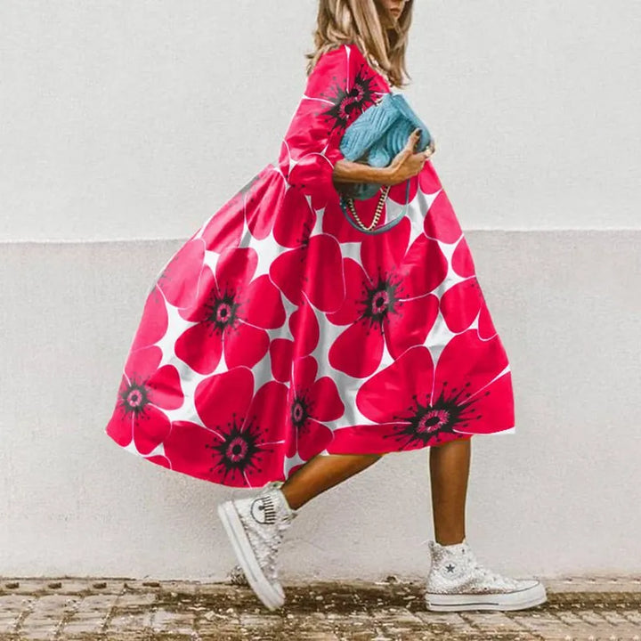 Floral Print Maxi Dress with Relaxed Fit for Women