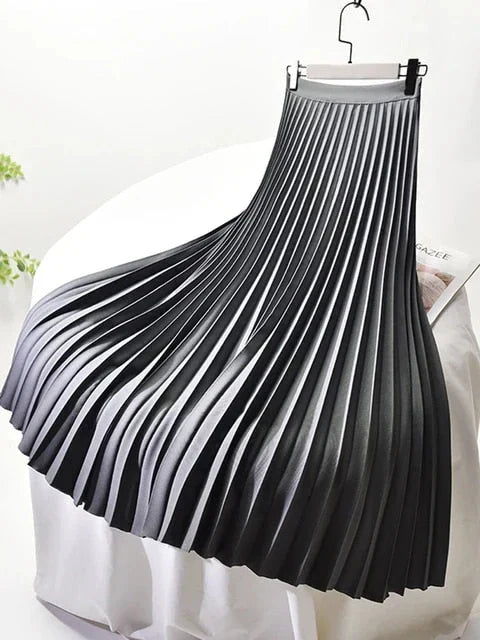 Pleated Skirt with a Soft, Wide Drape for Women