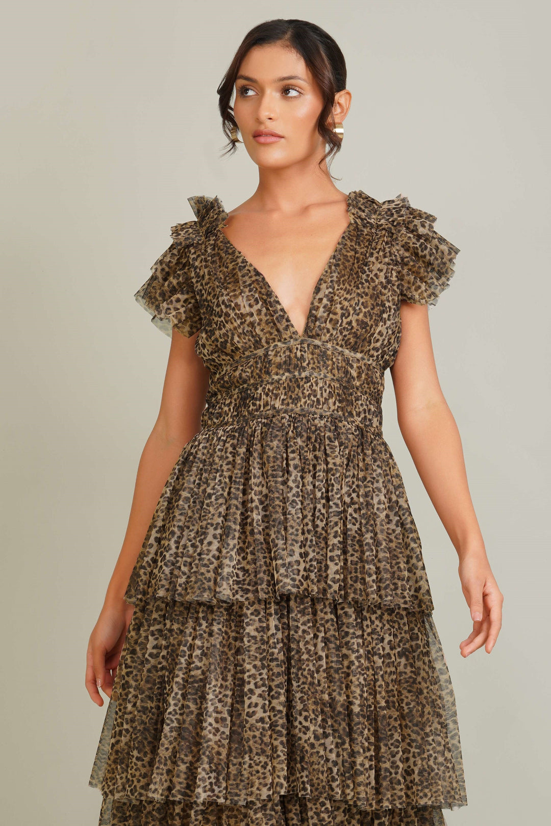 Naomi Tulle Maxi Dress in Animal Print for Women - gallery