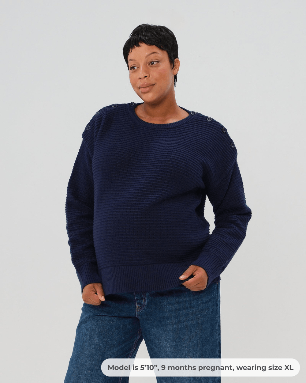 Navy Maternity Nursing Sweater for Women - gallery