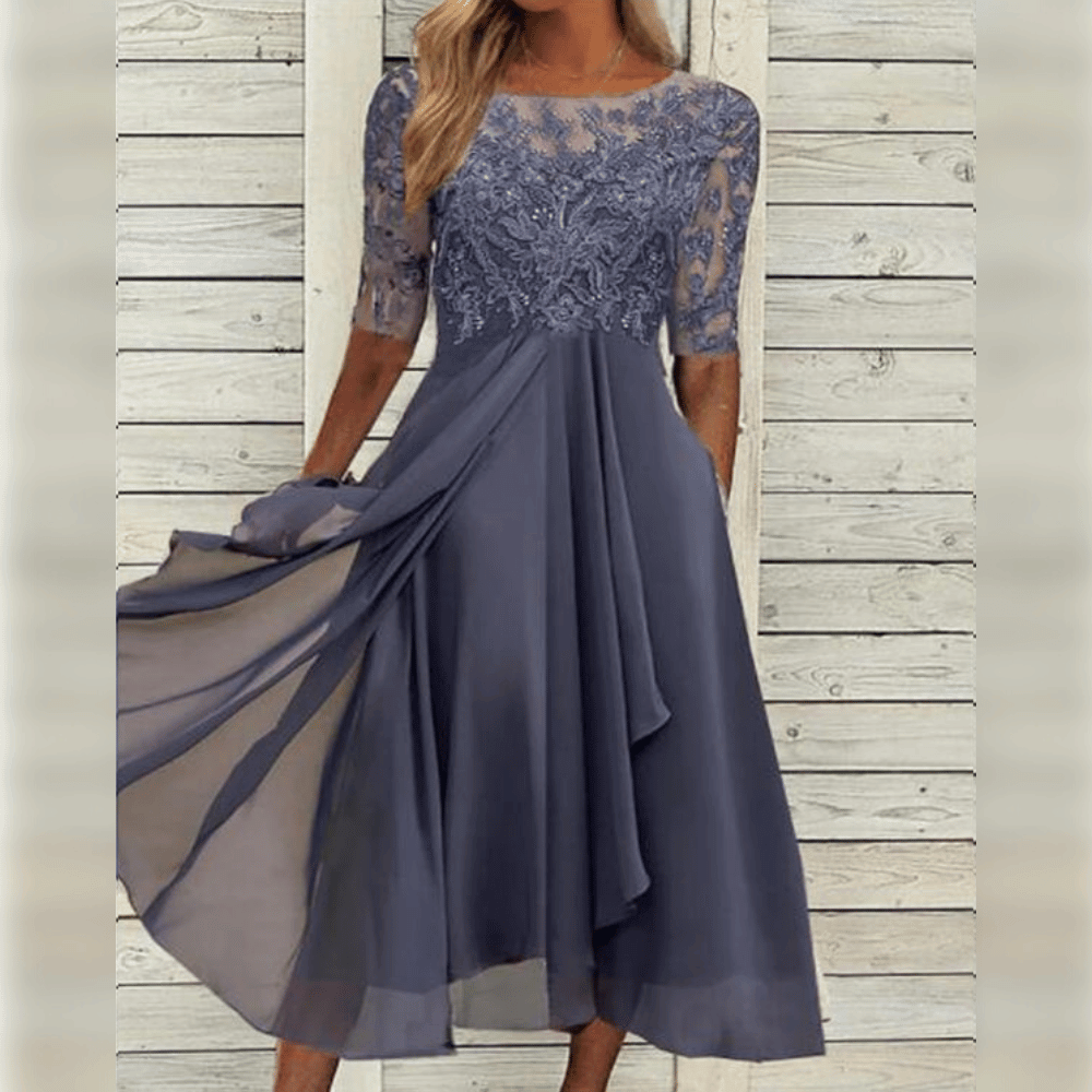 Neva Structured Woven Dress with a Relaxed Fit for Women