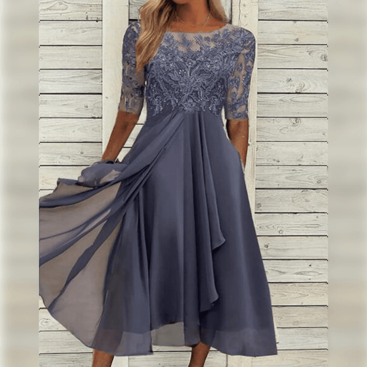 Neva Structured Woven Dress with a Relaxed Fit for Women