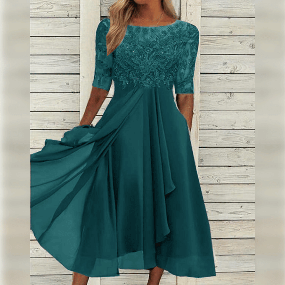 Neva Structured Woven Dress with a Relaxed Fit for Women
