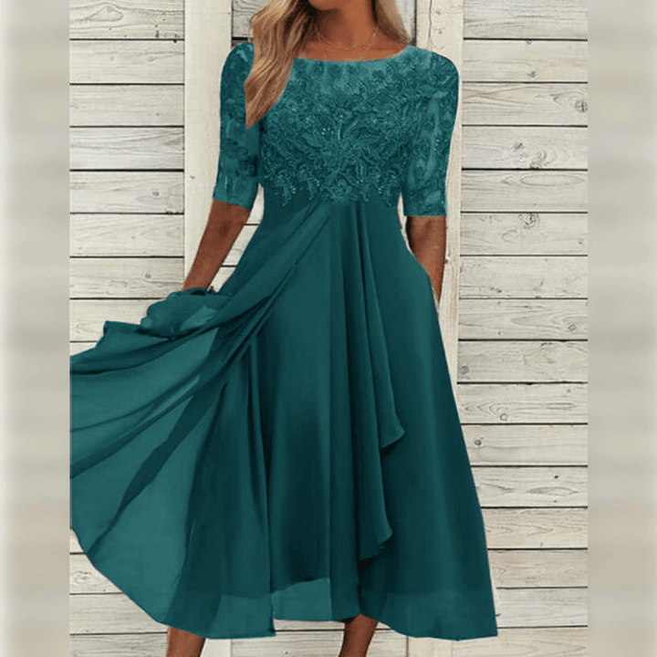 Neva Structured Woven Dress with a Relaxed Fit for Women