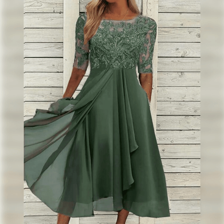 Neva Structured Woven Dress with a Relaxed Fit for Women