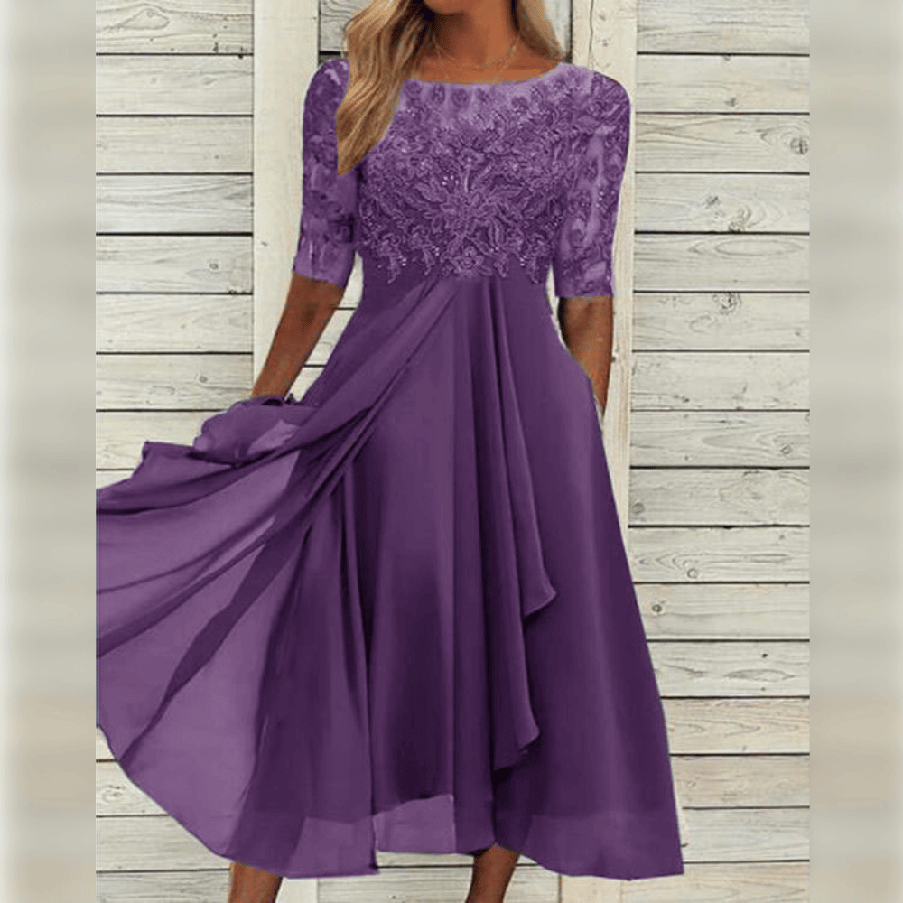 Neva Structured Woven Dress with a Relaxed Fit for Women
