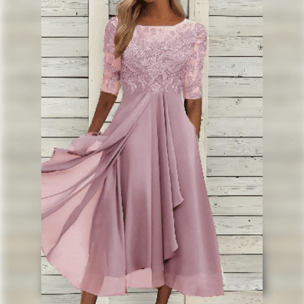 Neva Structured Woven Dress with a Relaxed Fit for Women