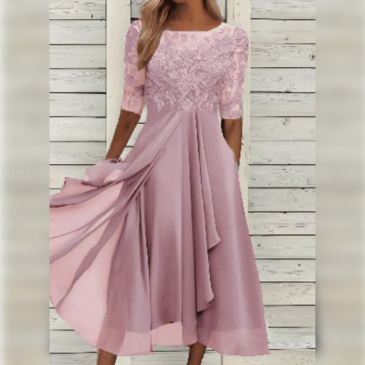 Neva Structured Woven Dress with a Relaxed Fit for Women
