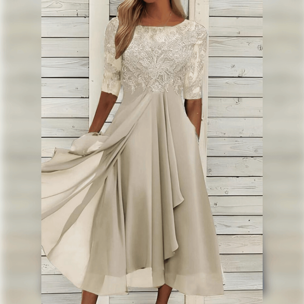 Neva Structured Woven Dress with a Relaxed Fit for Women