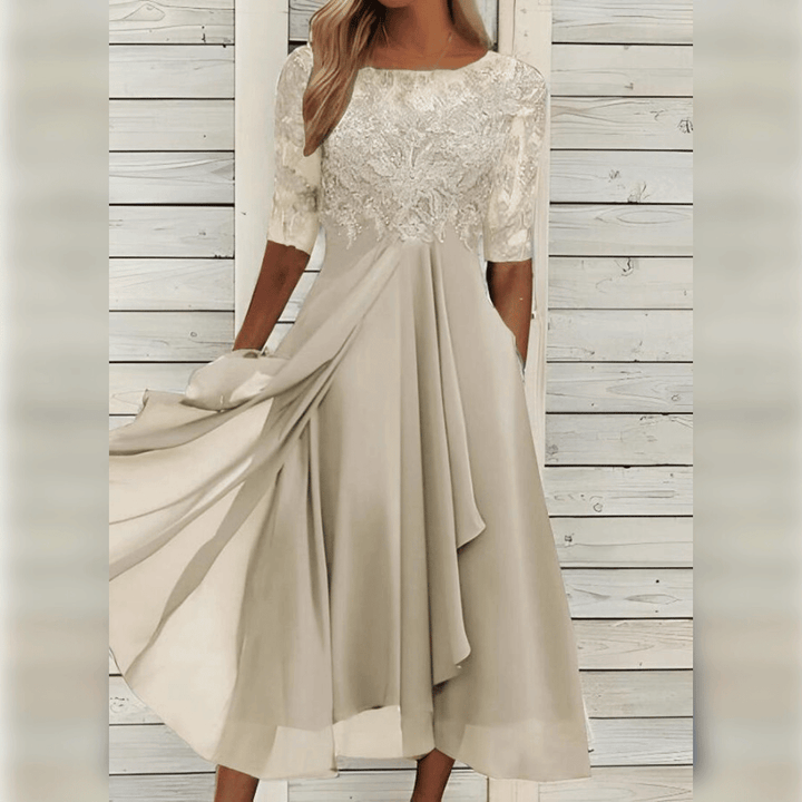 Neva Structured Woven Dress with a Relaxed Fit for Women