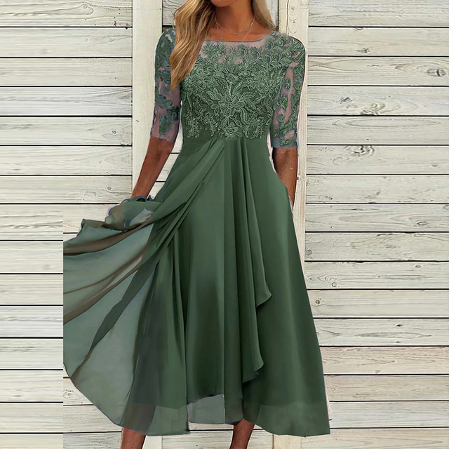 Flowing Summer Dress with a Fluid Midi Silhouette