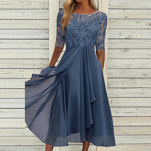 Tailored Navy Blue Evening Dress for Special Nights