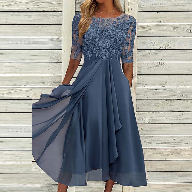 Flowing Summer Dress with a Fluid Midi Silhouette