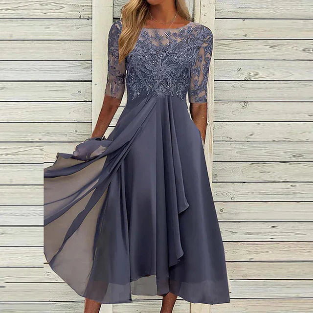 Tailored Navy Blue Evening Dress for Special Nights