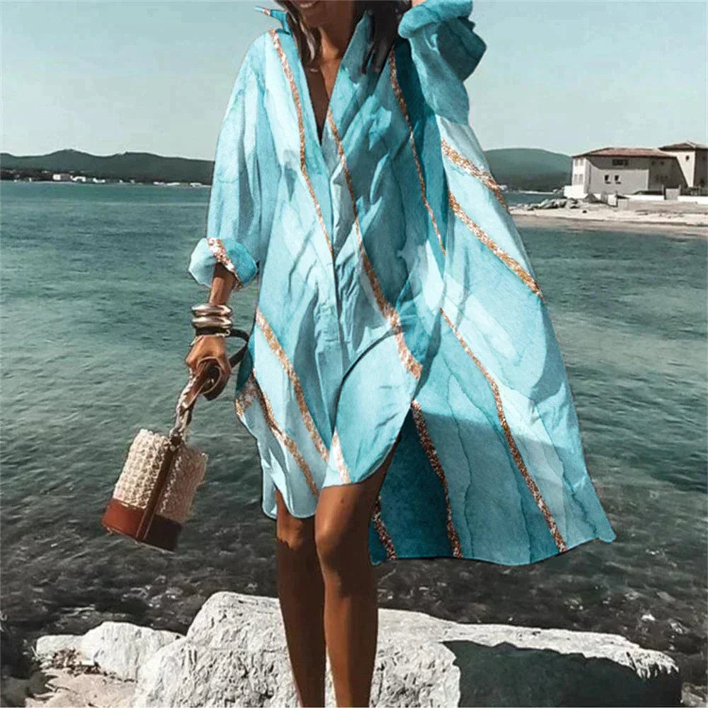 Lightweight Printed Beach Cover-Up Dress for Women