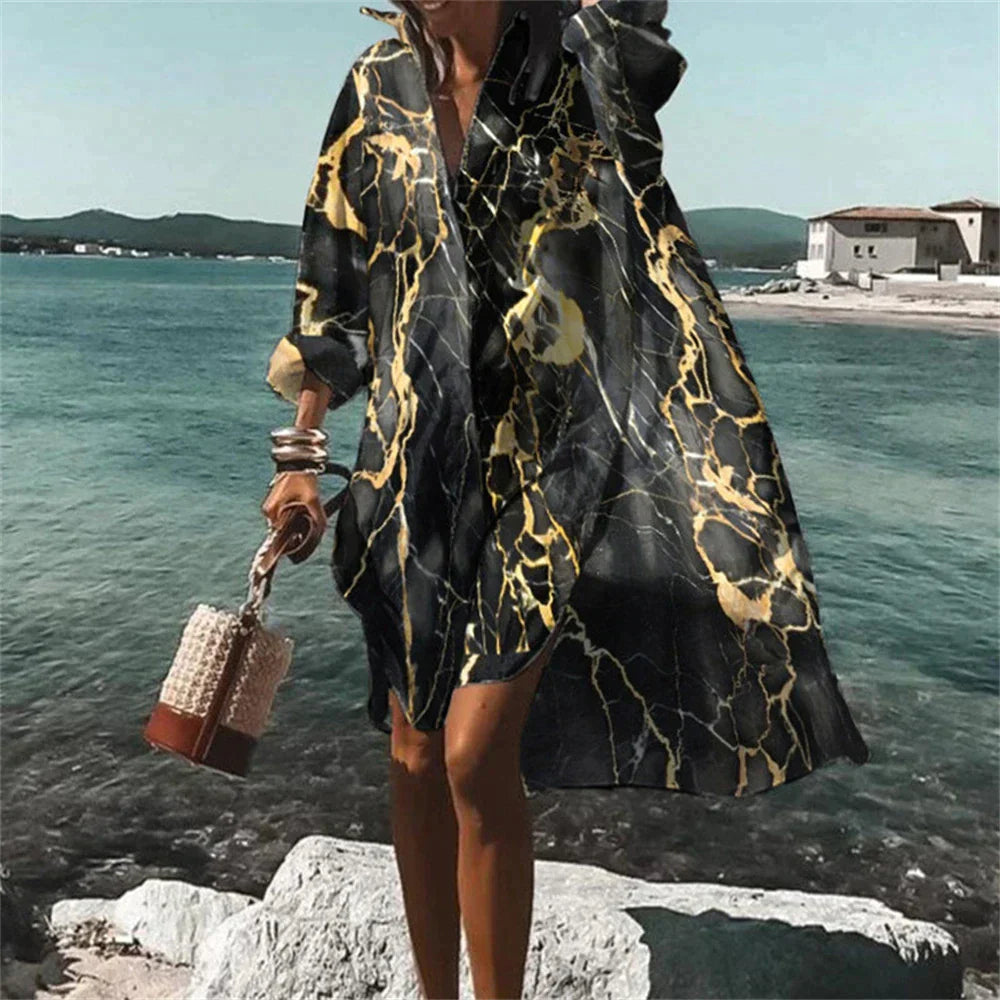 Lightweight Printed Beach Cover-Up Dress for Women