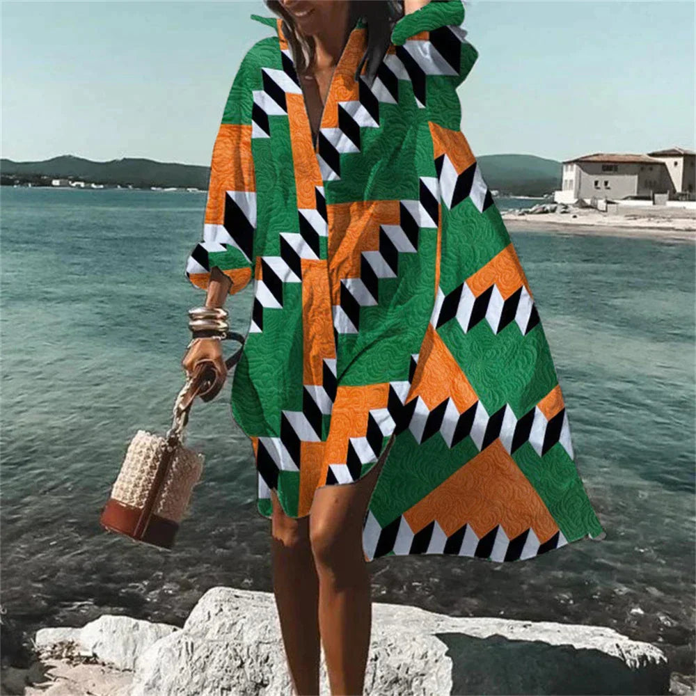 Lightweight Printed Beach Cover-Up Dress for Women