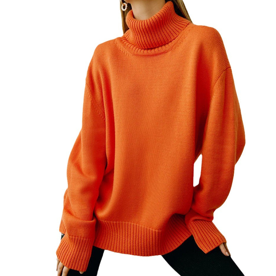 Oversized Turtleneck Jumper in a Relaxed Knitted Style