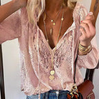Lace-Trimmed Women's Blouse